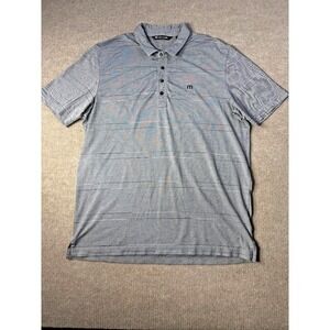 Travis Mathew Summer Comfort Men's XL‎ Charcoal Gray Striped Golf Polo